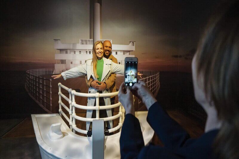 Titanic scale model display inside Belfast museum